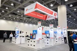 30x30 Island booth design by West Coast Exhibit